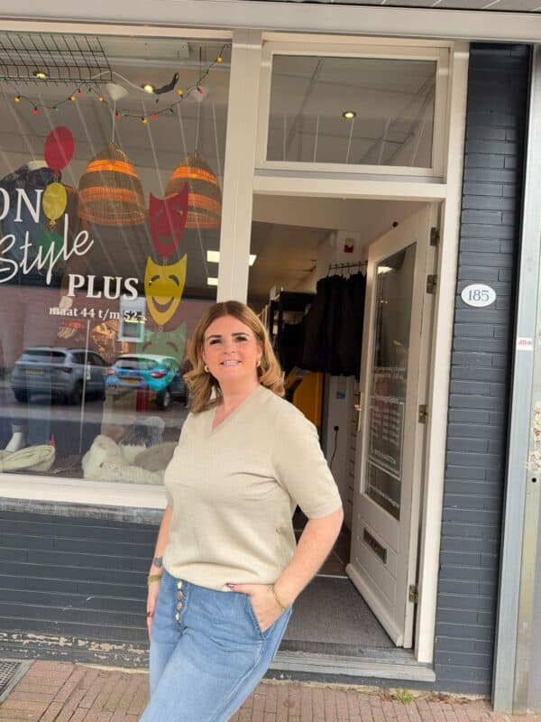 Exxcellent Glitter top beige