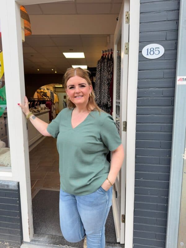 Vero Moda Curve Top Linnen groen