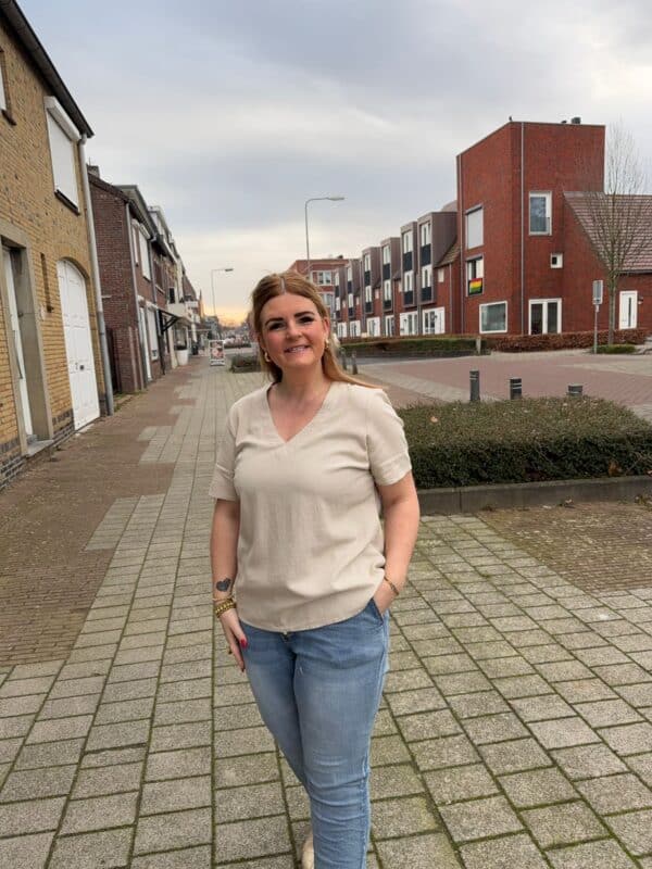 Vero Moda Curve Top Linnen beige