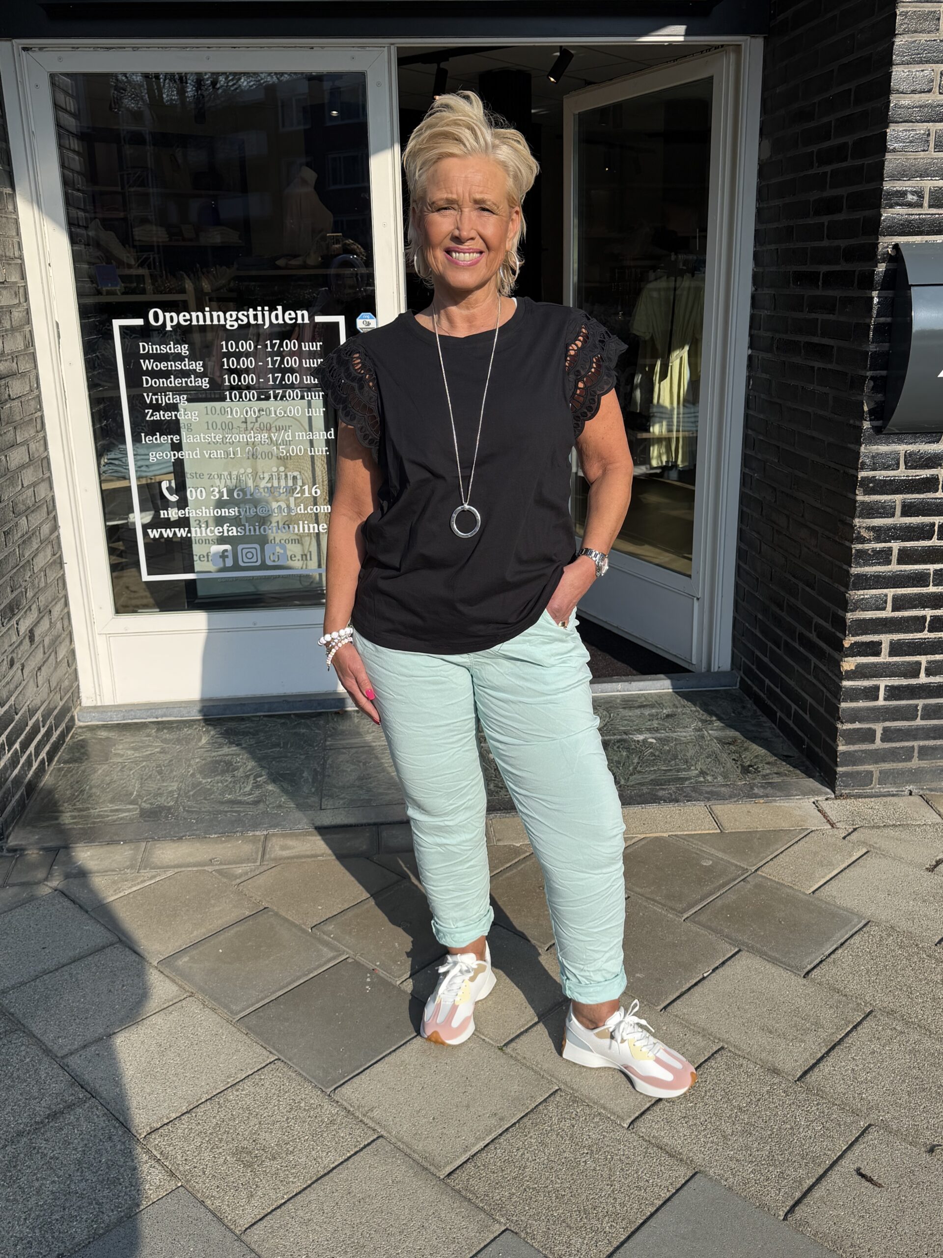 NF Stretch broek mintgroen plus size