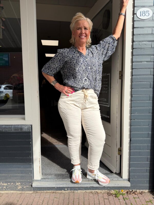 NF Stretch Broek Beige Plus Size