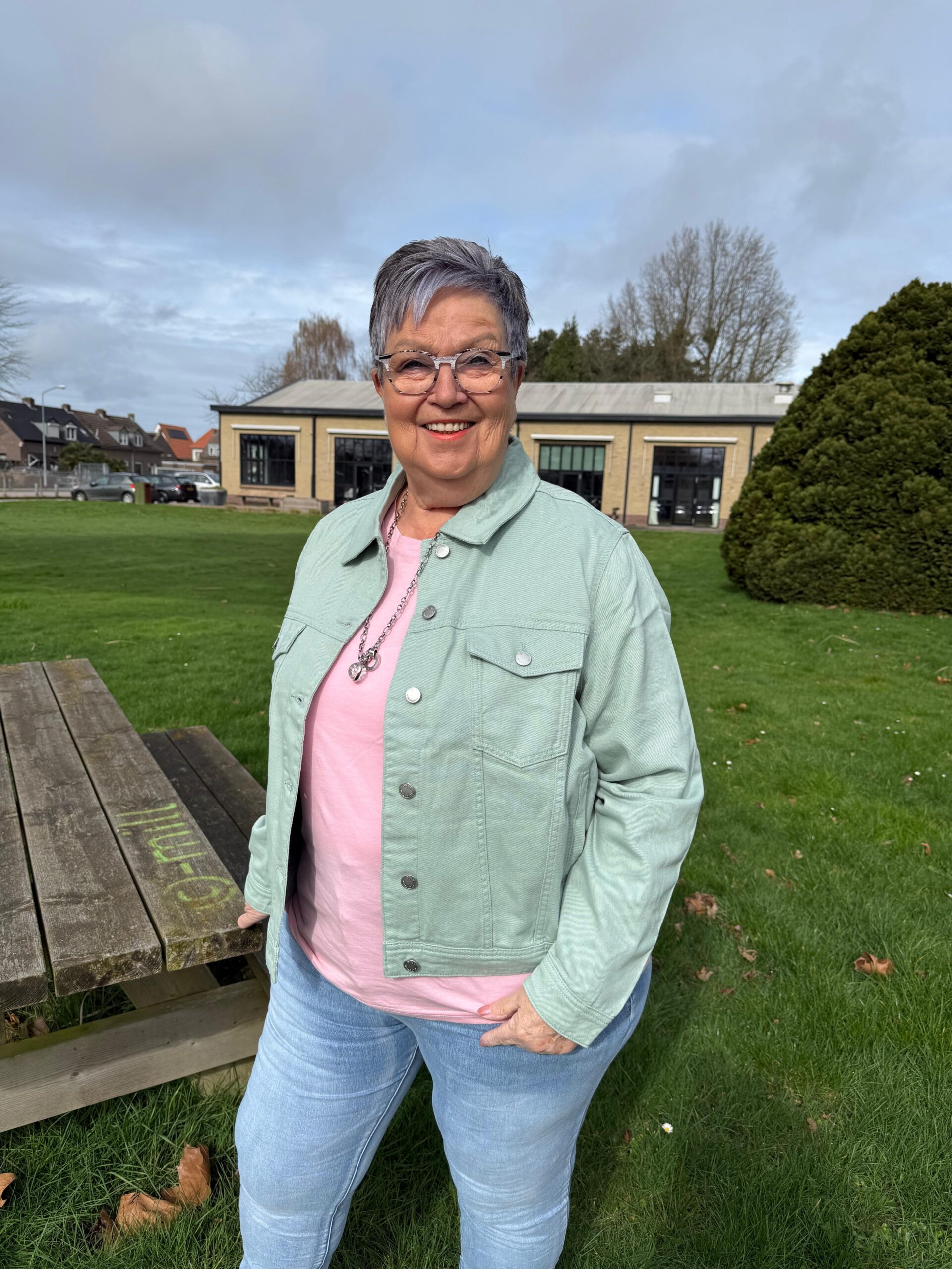 Only Carmakoma Jeans jasje groen