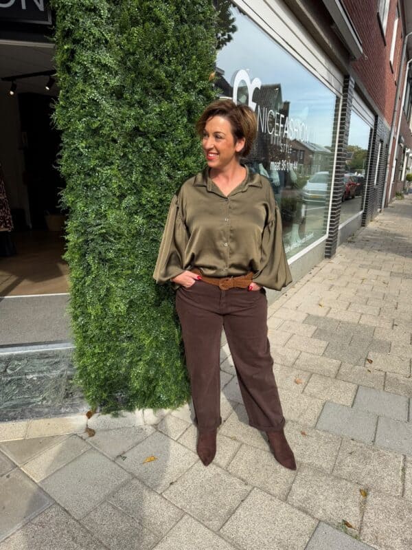 NF Blouse Satijnlook - wijde mouw  